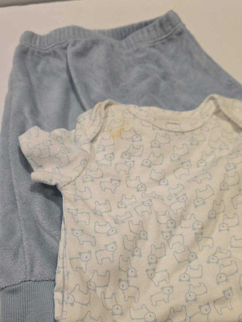 Carters Soft Light Blue Plush Baby Pants Size 6m
